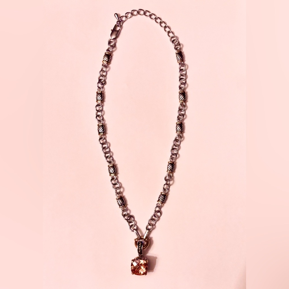 Park Lane Orange Topaz CZ Pendant and Chain Like New